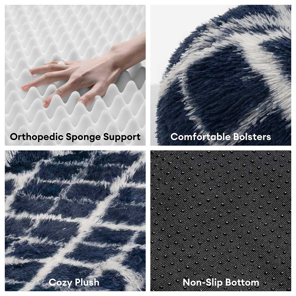 Washable orthopedic bolster dog bed, perfect for pet comfort and support