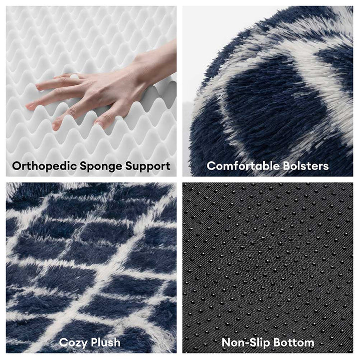 Washable orthopedic bolster dog bed, perfect for pet comfort and support
