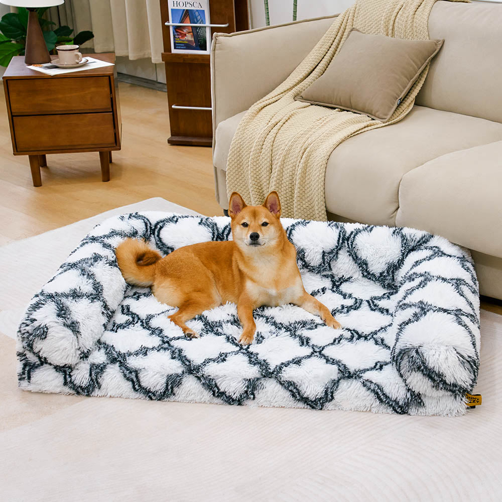 Soft orthopedic bolster dog bed with a practical removable cover