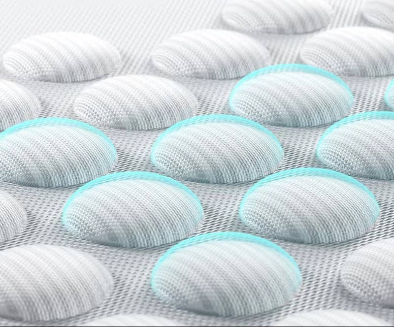 Breathable orthopedic dog bed in a living room setting, showcasing its cooling pet mat and supportive design.