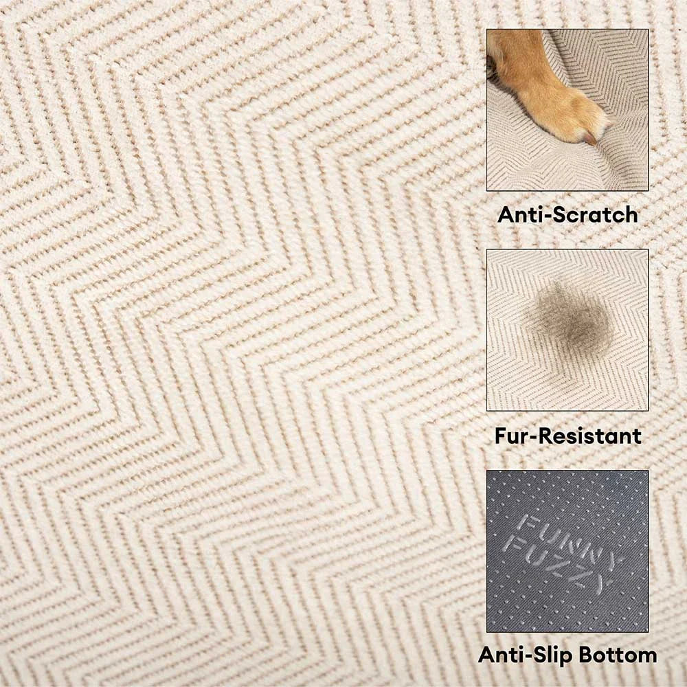 Side view of an all-season orthopedic dog bed, highlighting its sturdy support and removable pillow.