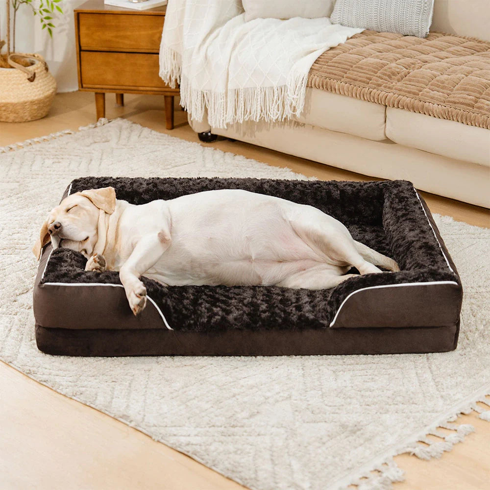 Durable orthopedic dog bed with water-resistant fabric, built for long-lasting pet comfort.
