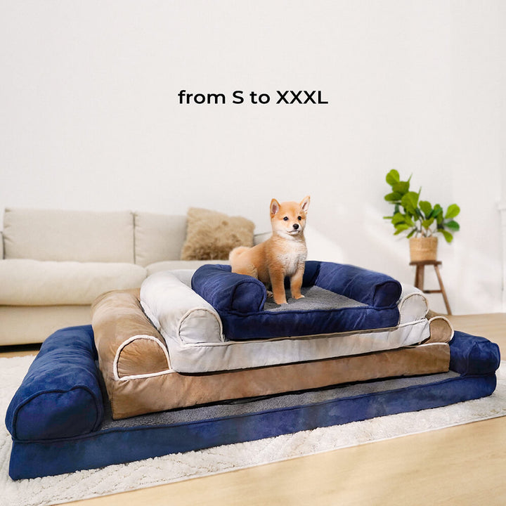 Comfort-focused orthopedic dog bed with a full supportive bolster design