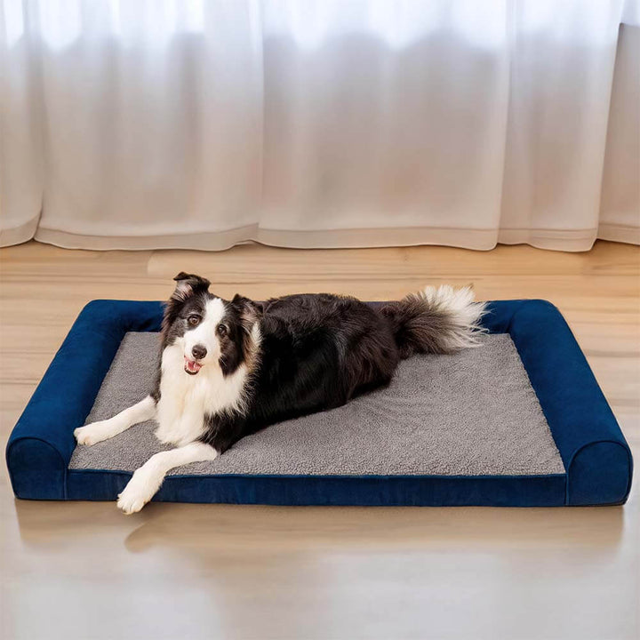 Washable orthopedic dog bed with supportive bolster for ultimate pet comfort