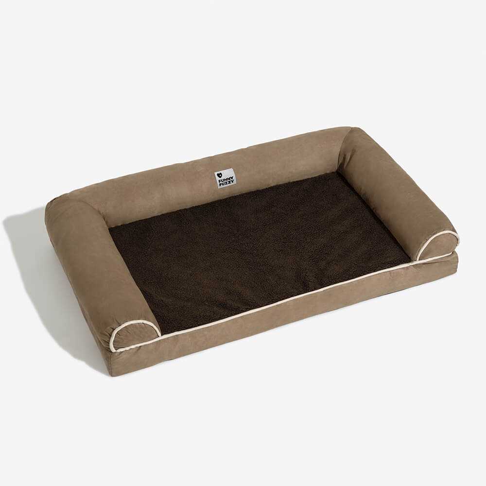 Supportive orthopedic dog bed with full bolster, great for older dogs