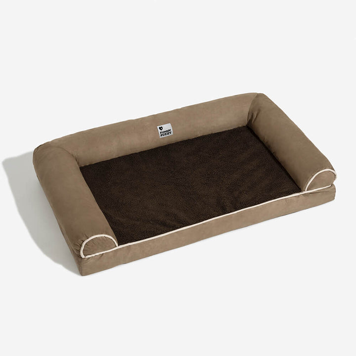 Supportive orthopedic dog bed with full bolster, great for older dogs