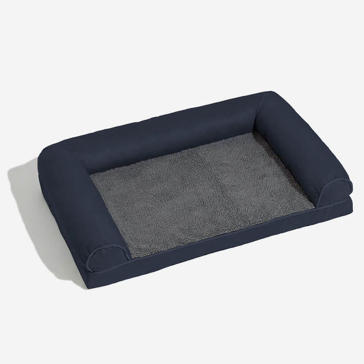 Deluxe orthopedic dog bed with full bolster, ensuring pet's comfort & support
