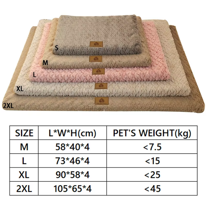 Dog sleeping soundly on a luxurious orthopedic dog bed, promoting animal welfare
