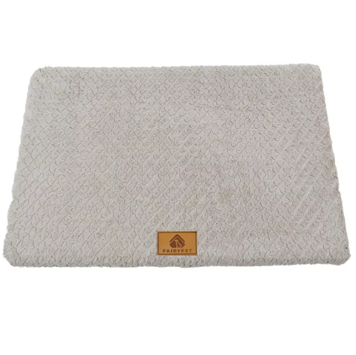 Beige orthopedic dog bed, joint support for small to medium pets, ultimate comfort