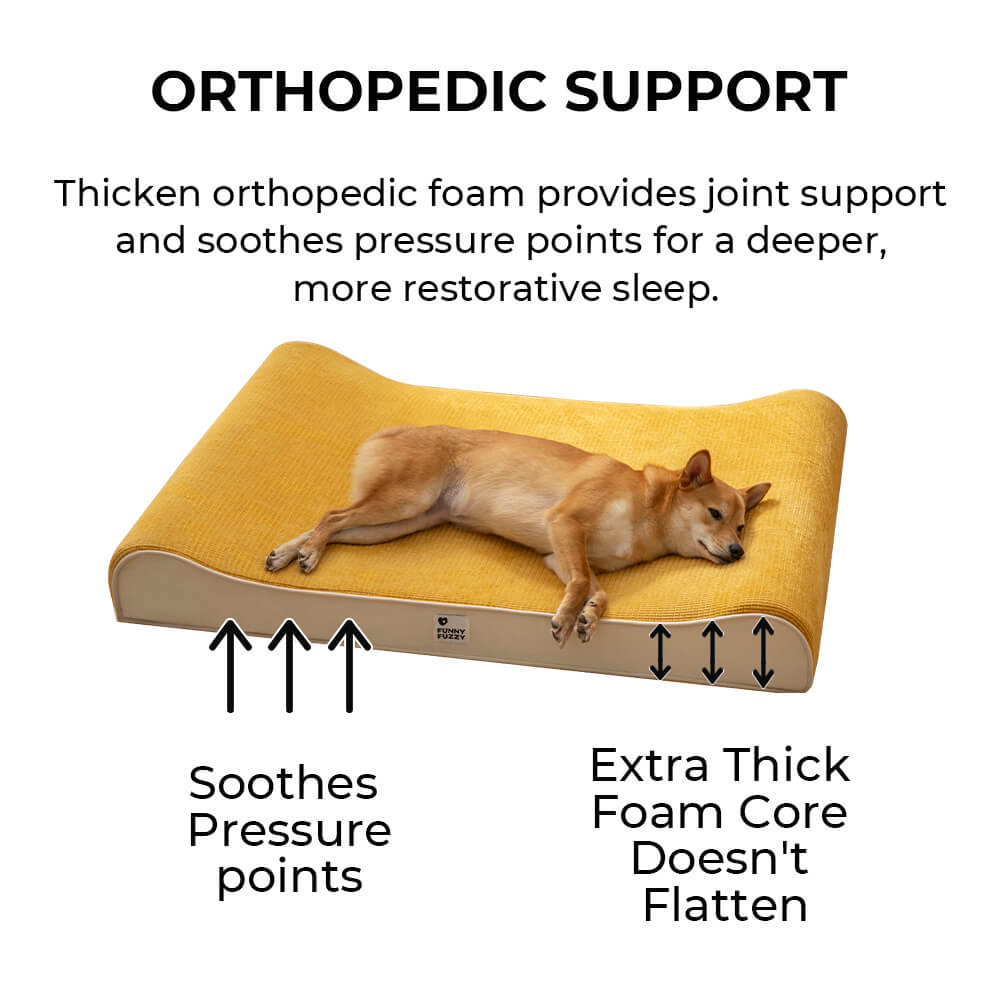 Washable cover of an orthopedic dog bed, highlighting ease of care for pet supplies.