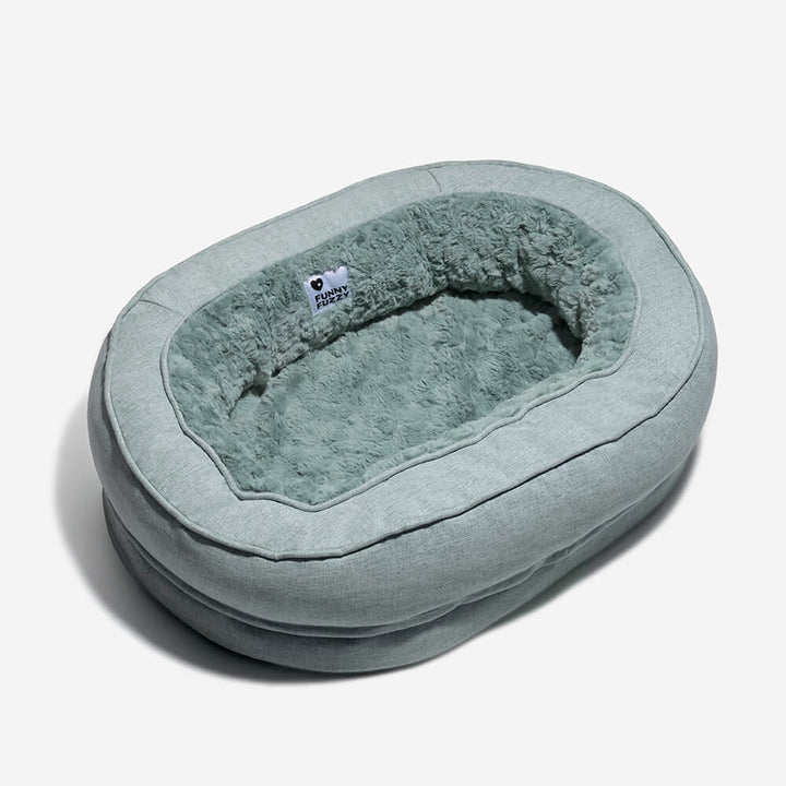 Small orthopedic donut dog bed, perfect for providing comfort and anxiety relief.