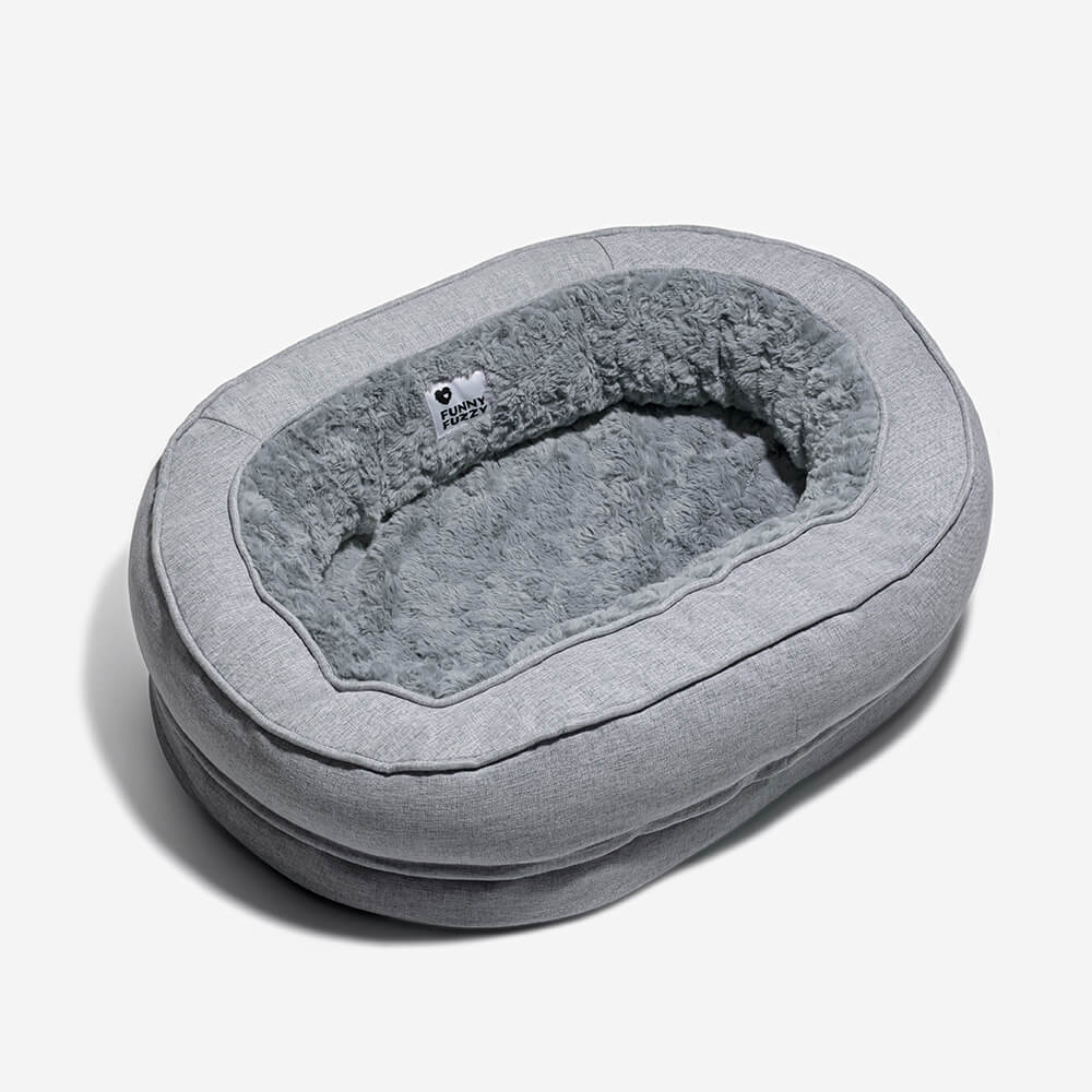 Supportive orthopedic donut dog bed, promoting healthy sleep for pets.