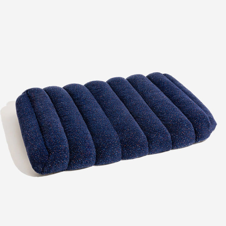 Overview of an empty creamy orthopedic dog bed, flat design for universal pet use