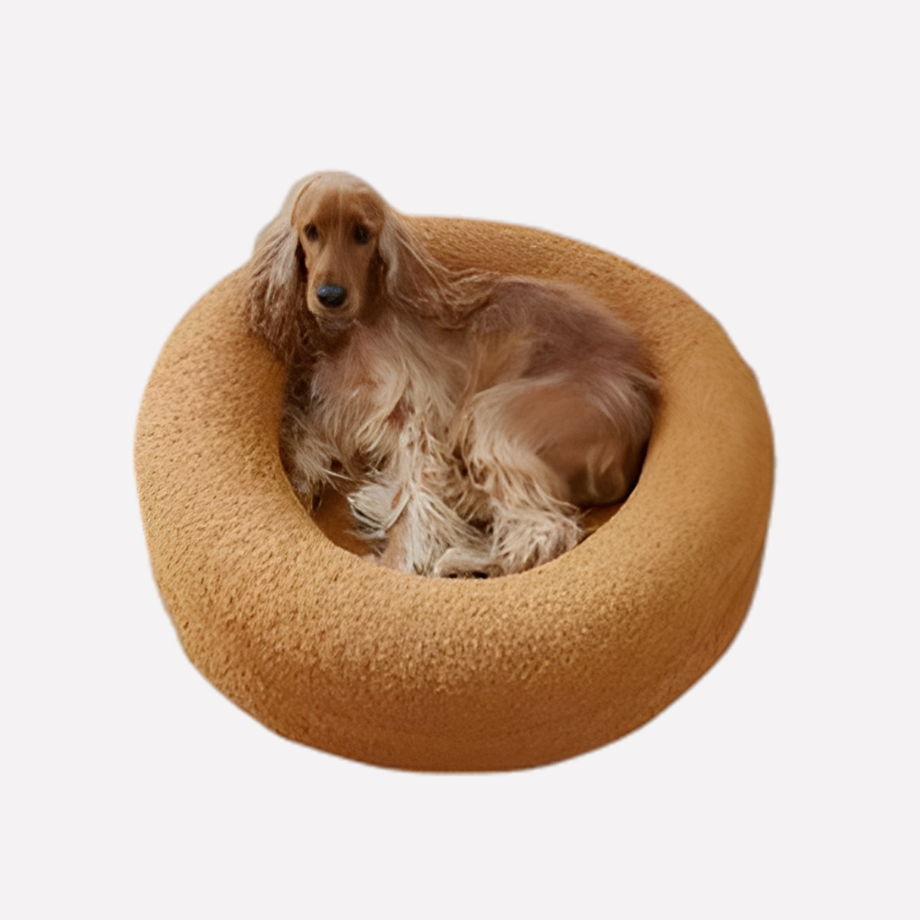 Close-up of high-density orthopedic foam dog bed providing support for large pets.