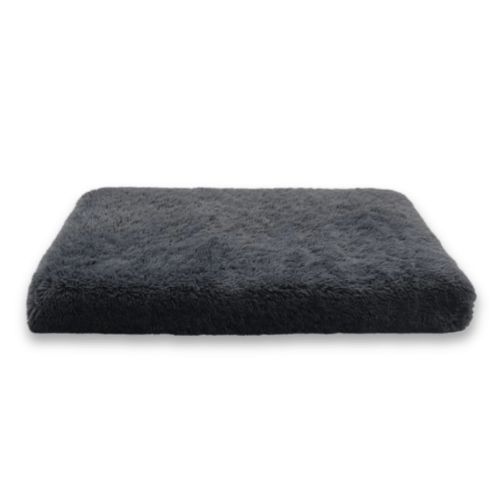 Orthopedic memory foam dog bed, plush grey, for joint support, all-season comfort, non-slip base
