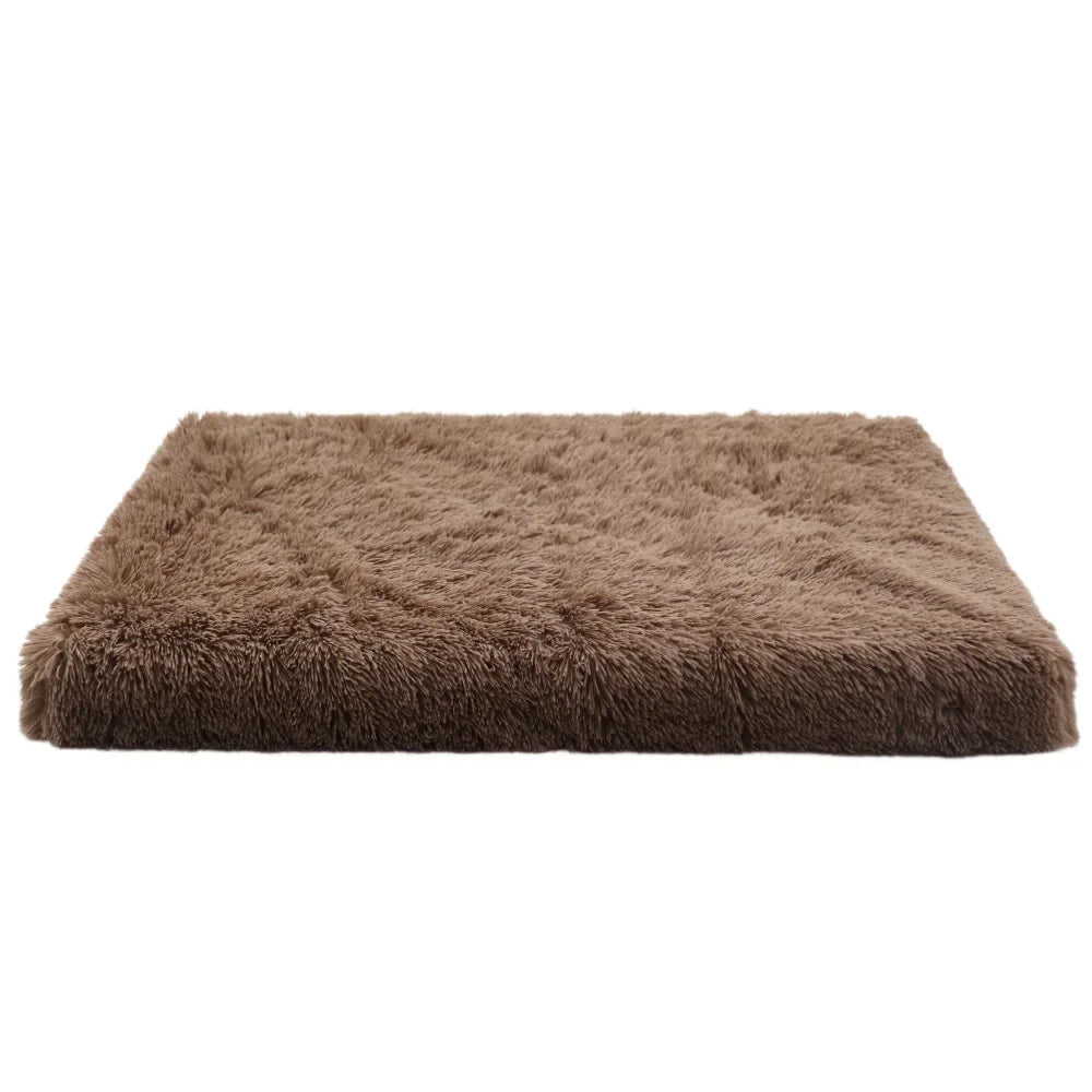 Plush memory foam pet bed, neutral tone, offers excellent orthopedic joint relief and comfort