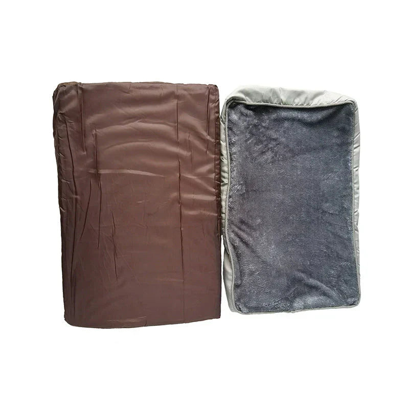 Close-up of a plush dog bed cover, highlighting the soft texture and durable orthopedic support.