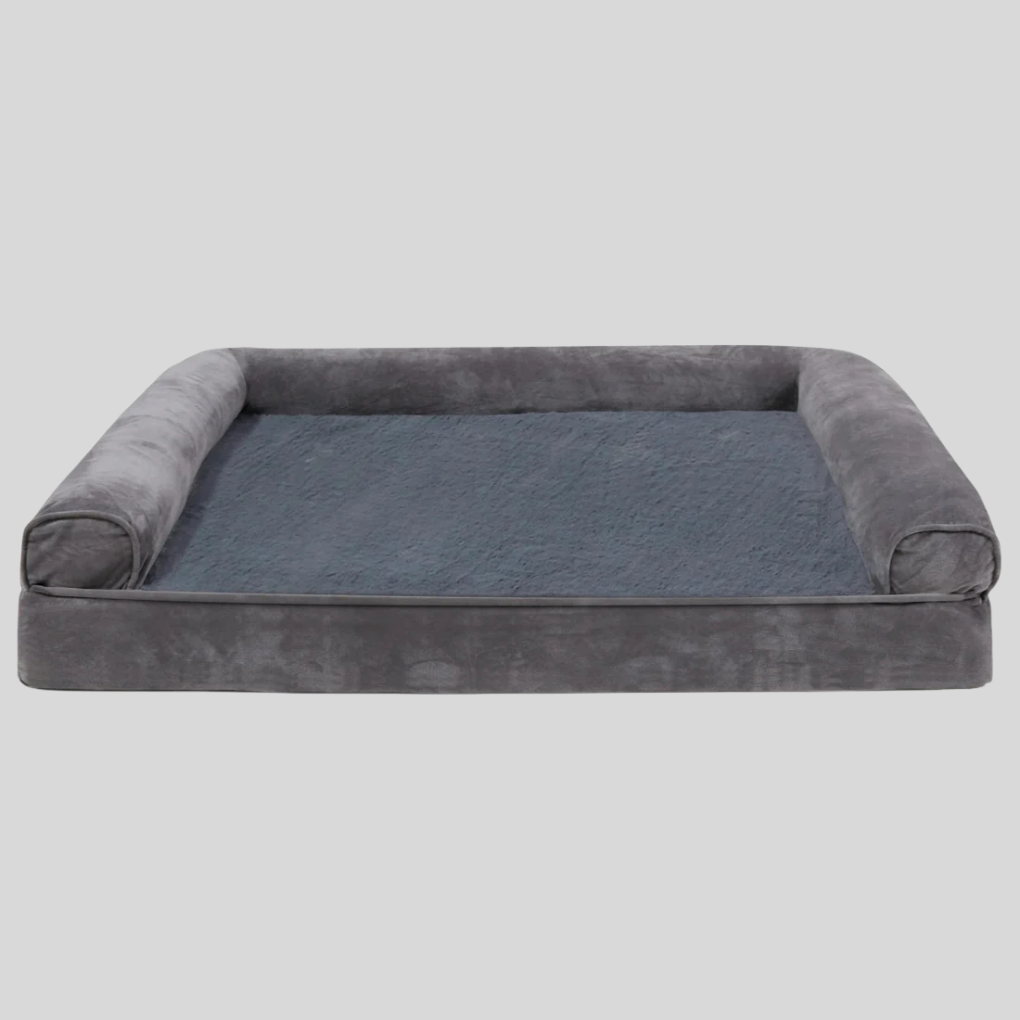 A cozy orthopedic pet mattress designed for large dogs, with high-density memory foam and easy-clean cover.