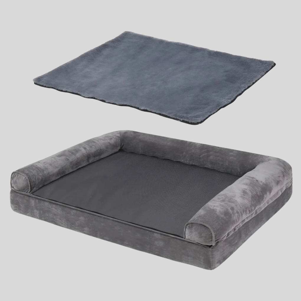 New4 dog bed: memory foam orthopedic support for ultimate pet comfort, featuring a removable, washable cover.