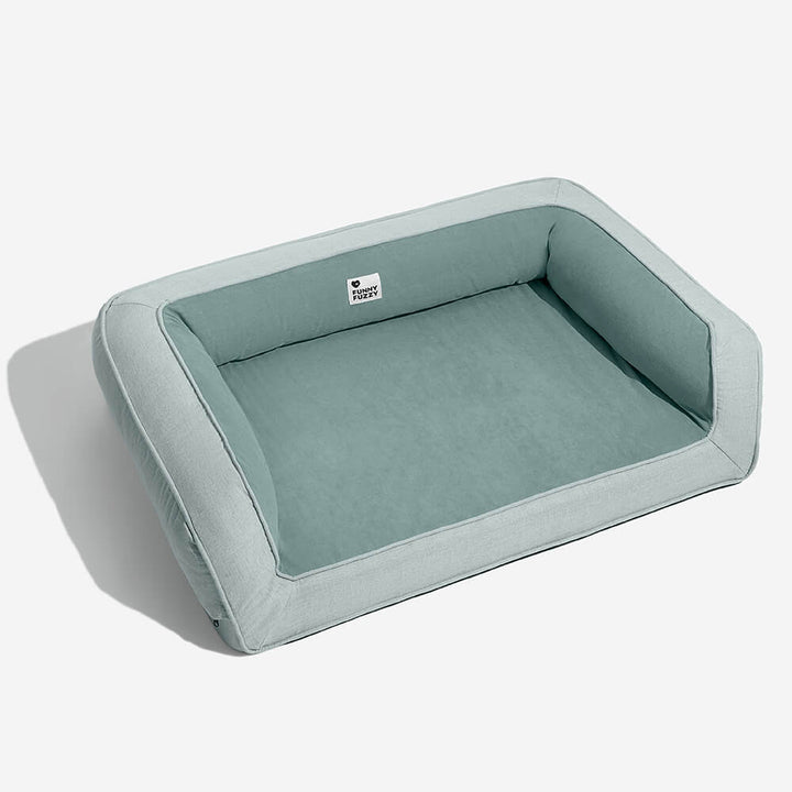 Orthopedic dog bed with pet toys, a comfortable and engaging space for large dogs