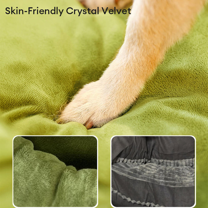 Pet supplies: orthopedic oval calming bed for cats and dogs with an easy-to-clean detachable cover.