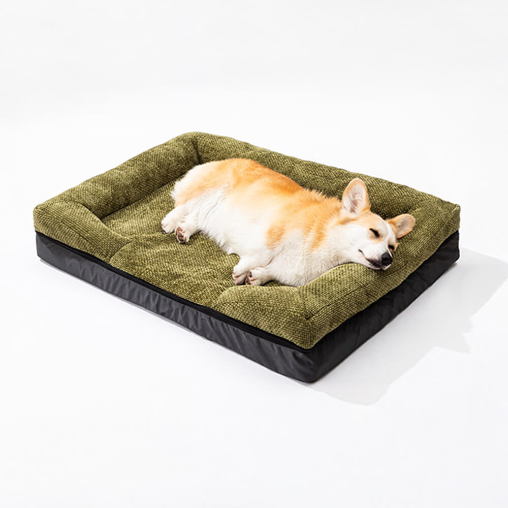 Cozy orthopedic cat bed, machine washable and durable, perfect for a peaceful pet nap