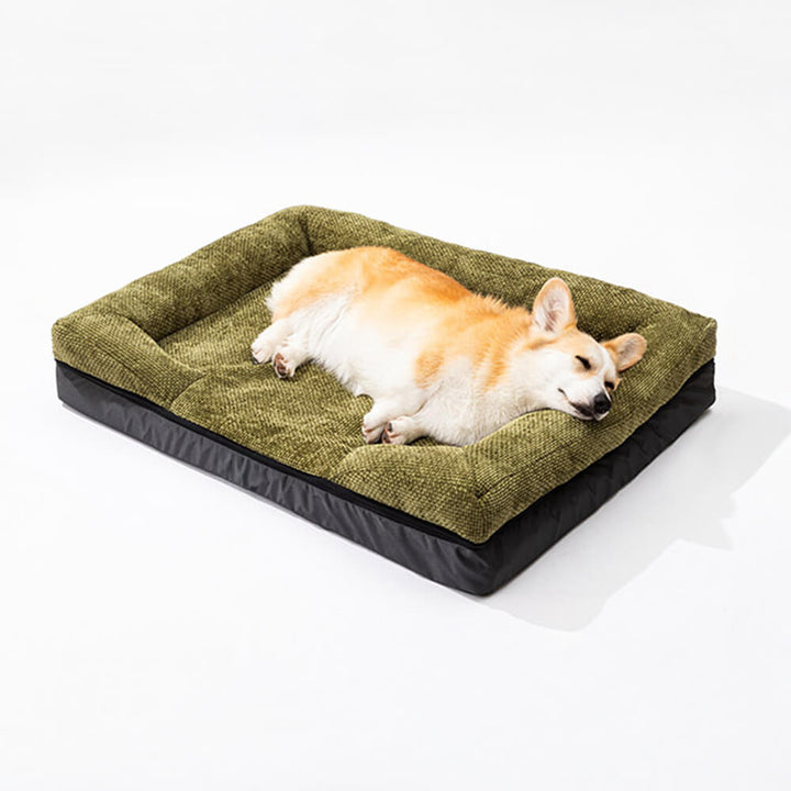 Cozy orthopedic cat bed, machine washable and durable, perfect for a peaceful pet nap