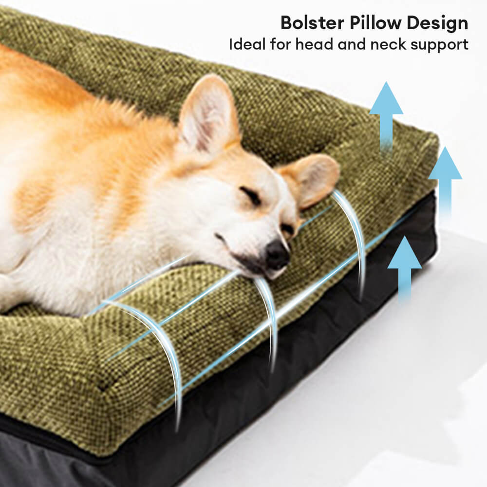 Durable pet bed with orthopedic foam, perfect for large dogs, washable cover included