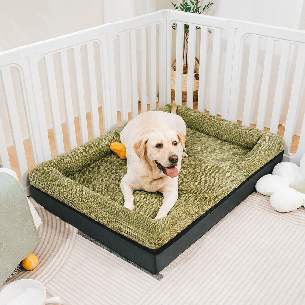 Washable orthopedic pet bed, featuring a non-slip bottom and plush top for ultimate comfort