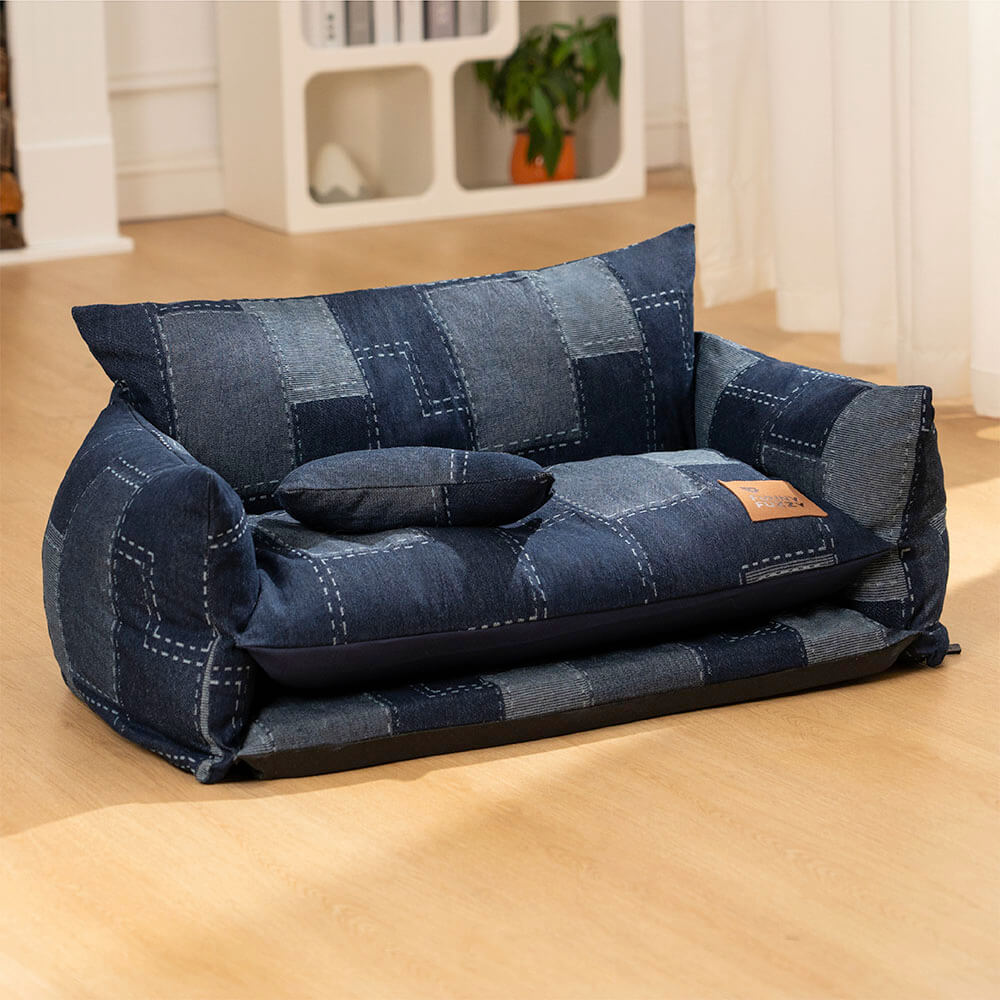 Memory foam dog bed B-XL with a double layer and a soft, inviting lambswool sleeping area
