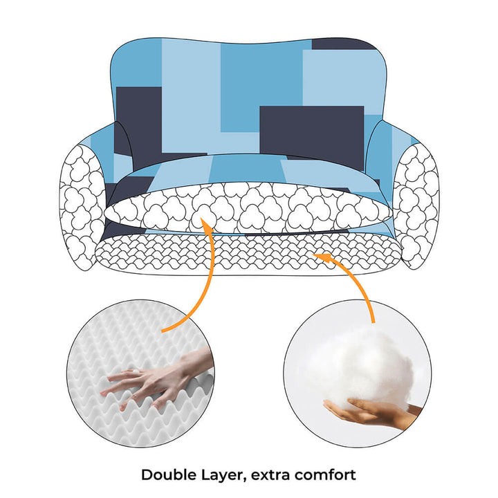 Cozy pet bed B-XL for dogs & cats, featuring a denim finish and warm lambswool sleeping area
