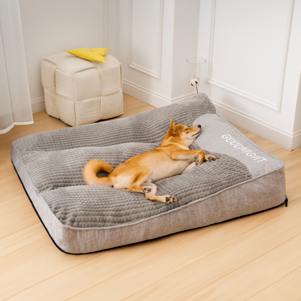 Pet supplies: scratch-resistant pet cushion, orthopedic dog bed for spine health