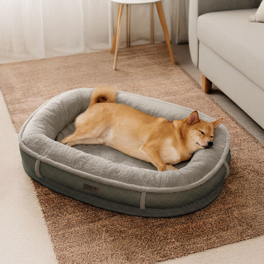 Plush pet bed designed for both small dogs and large cats, versatile and cozy