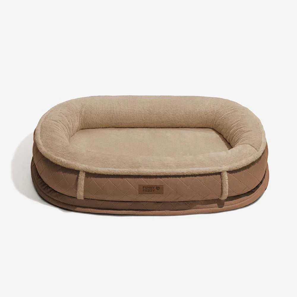 Collection of three orthopedic pet beds in different sizes, catering to all pet breeds