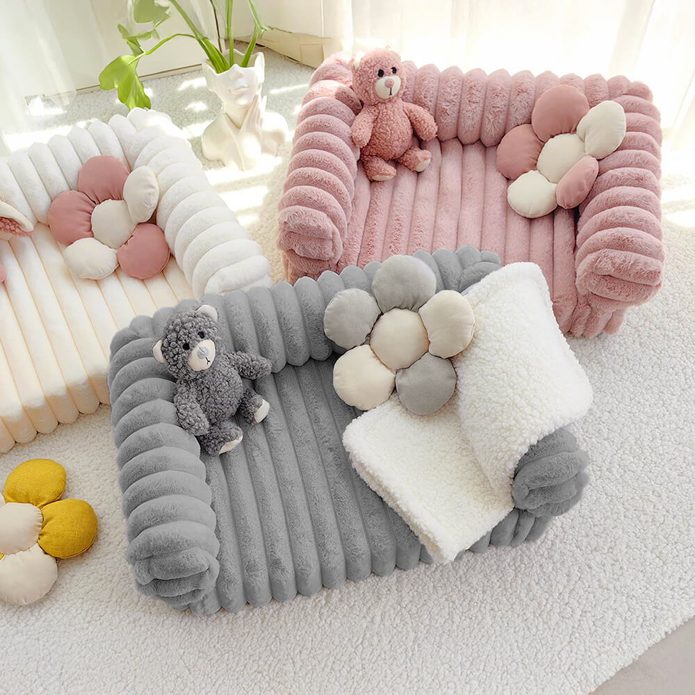 Sofa style orthopedic dog bed, soft cushion, washable, ideal for pet relaxation