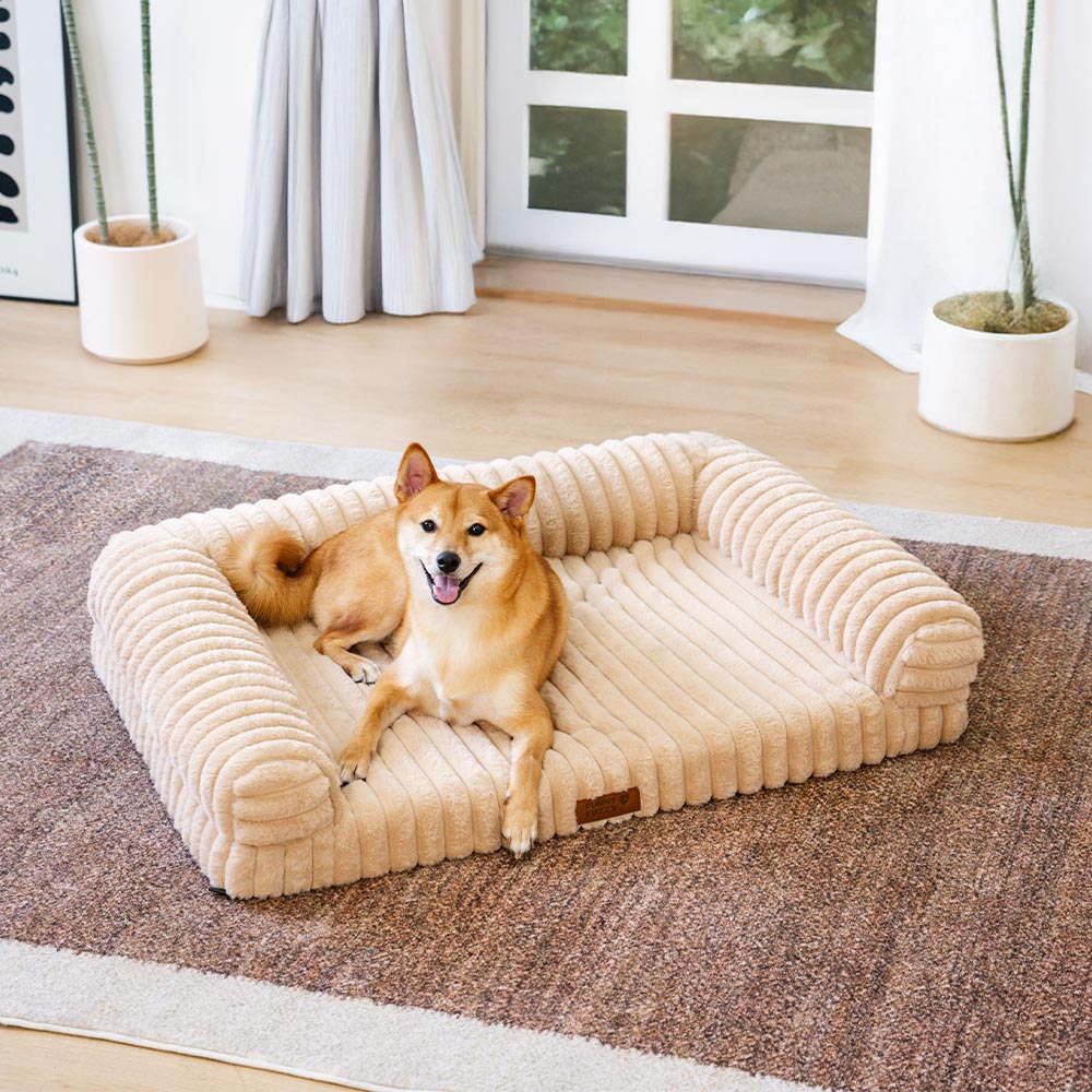 Washable orthopedic dog bed, sofa style, plush comfort for small pets