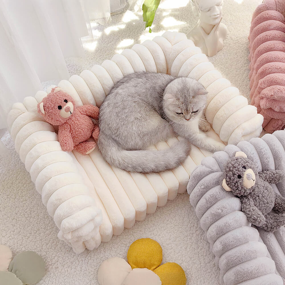Pet sofa bed with orthopedic support, washable, soft plush for ultimate comfort