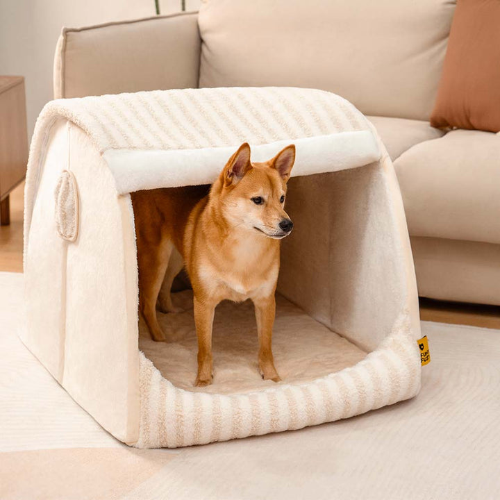 Comfortable orthopedic pet bed with a stylish striped pattern