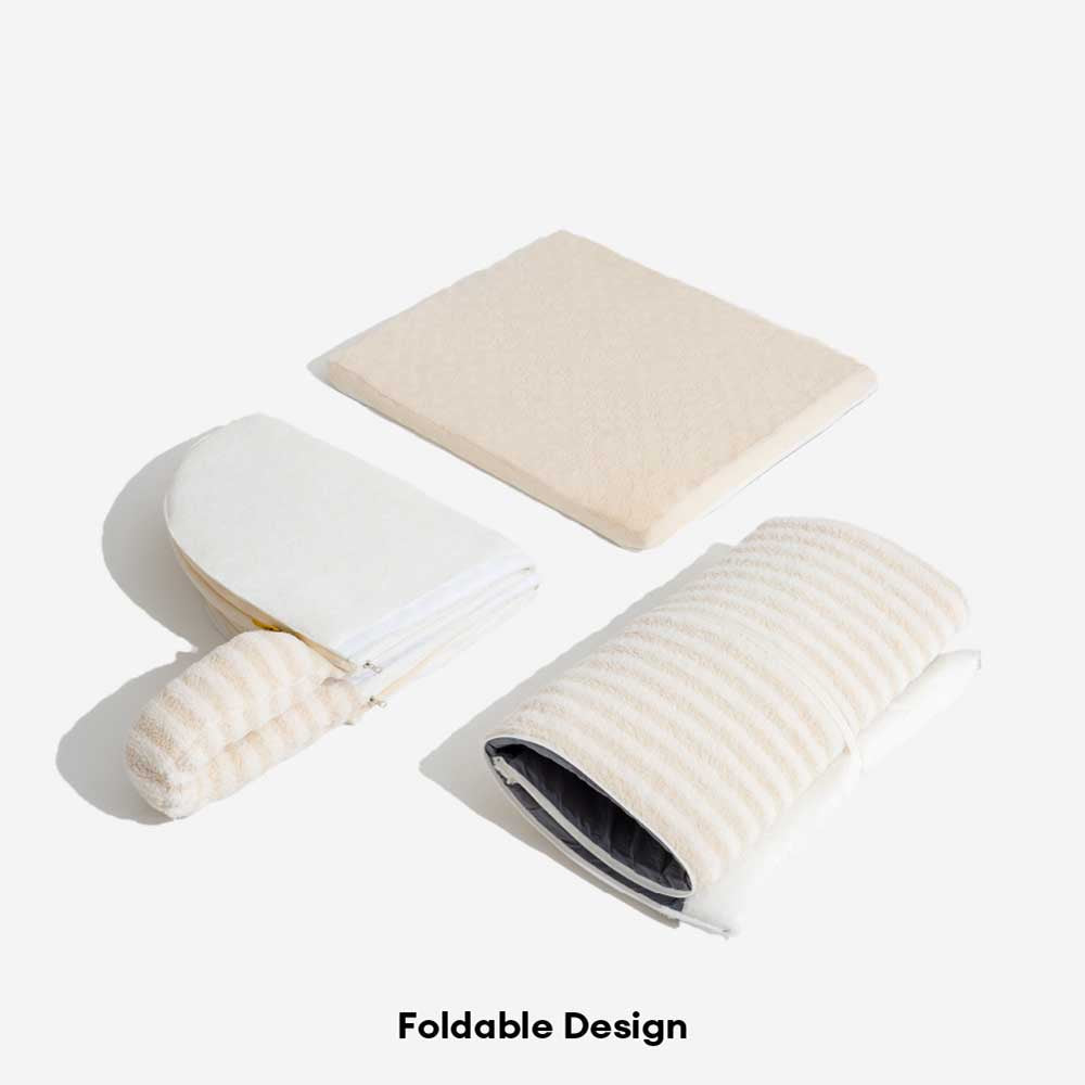 Striped orthopedic pet furniture, enhancing pet well-being and home decor