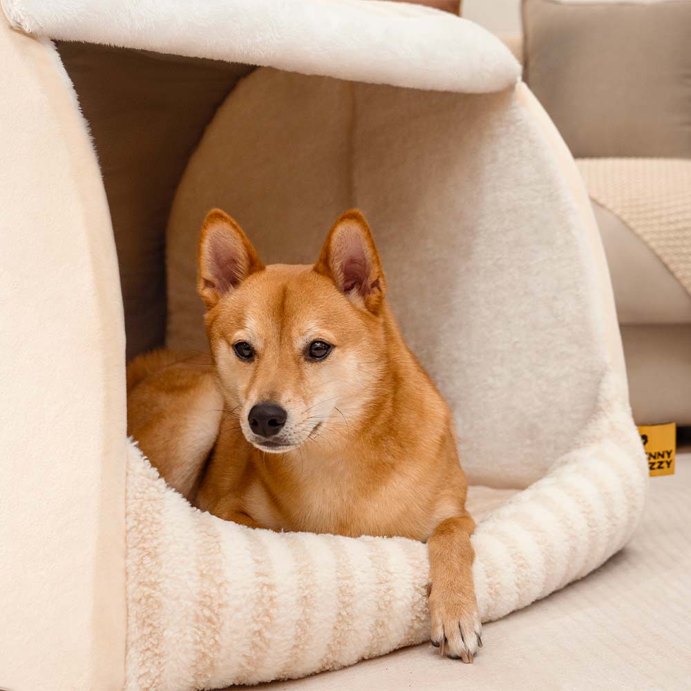Orthopedic dog bed, featuring a classic striped design & comfort