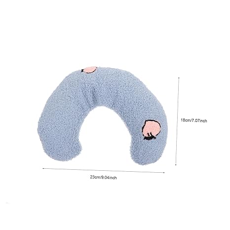 Beige orthopedic U-shaped pet bed, ideal for senior dogs needing joint support.