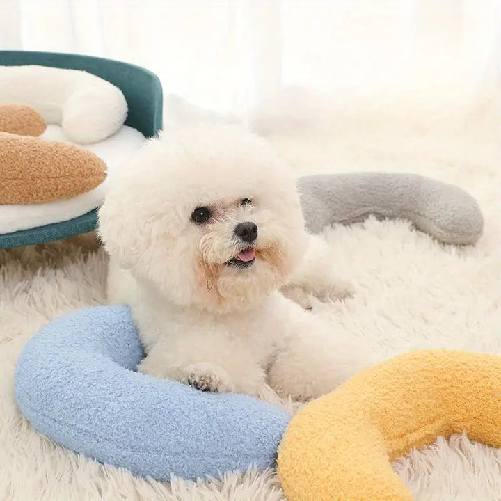 Comfortable U-Shaped orthopedic dog bed with removable cover, ideal for pet joint support.