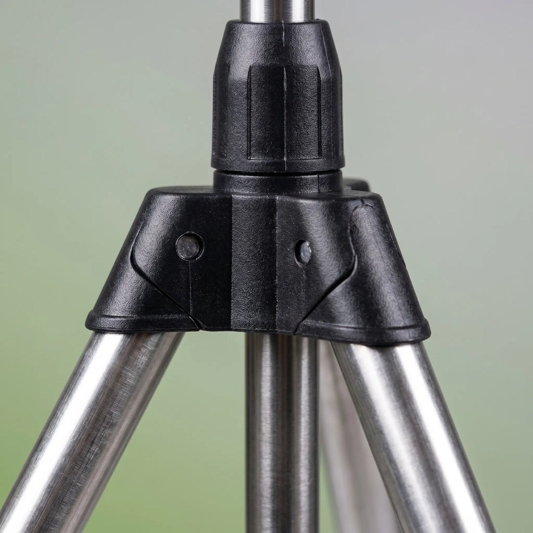 Heavy-duty outdoor adjustable tripod sprinkler, perfect for efficient lawn care & garden irrigation.
