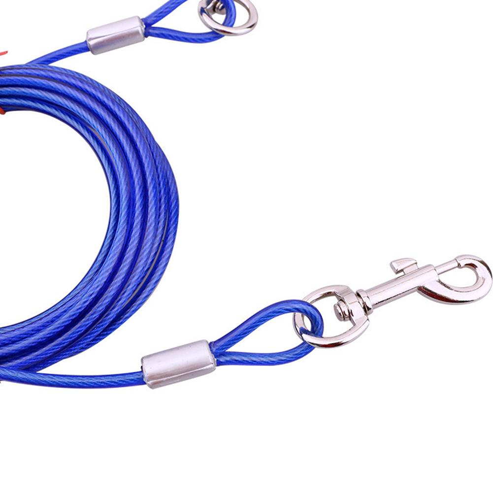 Long outdoor dog leash made of PVC coated steel, perfect for pet safety & durability