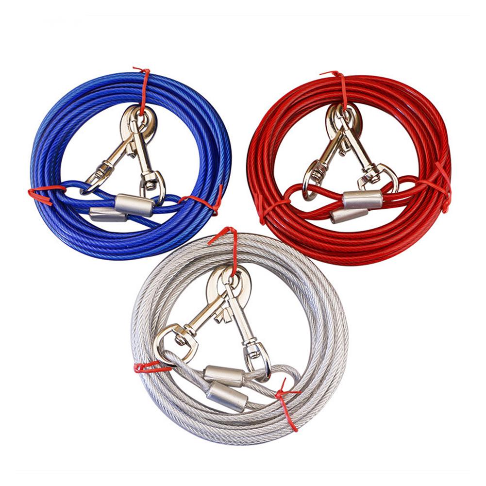 Weatherproof PVC coated steel pet cable leash for outdoor dog adventures
