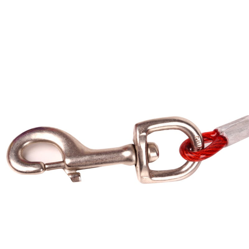 Active dog leash featuring durable PVC coated steel cable, ideal for outdoor use