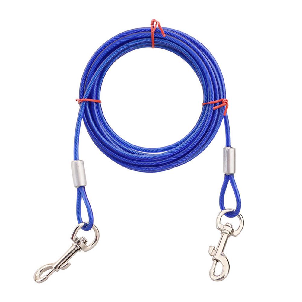 Heavy-duty outdoor dog leash with PVC coated steel cable for reliable pet control