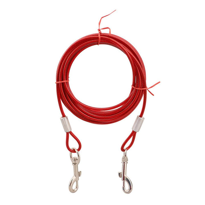 Durable PVC coated steel pet leash, weatherproof & reliable for active outdoor dogs