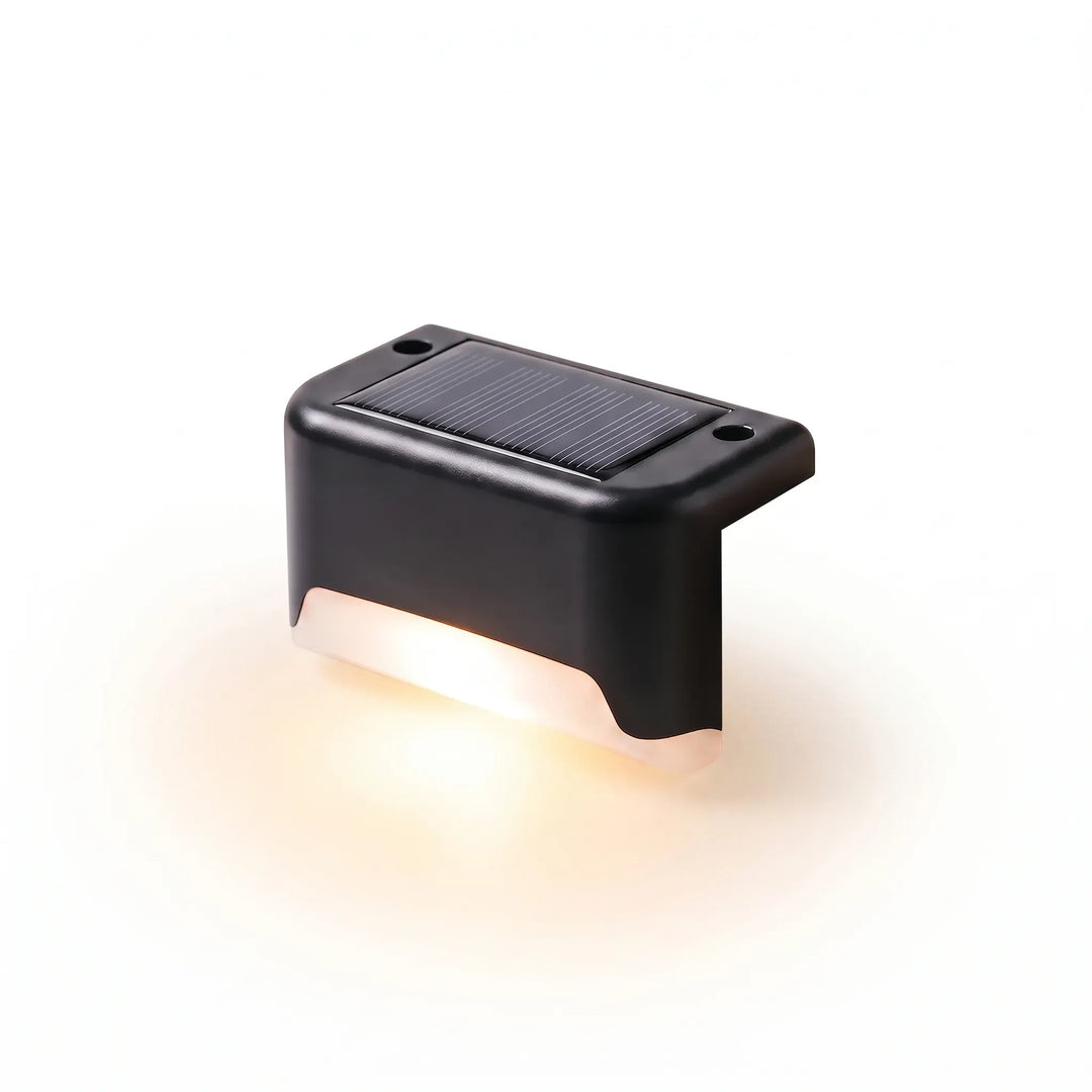 Sleek outdoor solar LED deck lights, perfect for steps, fences & garden paths. Waterproof & automatic.