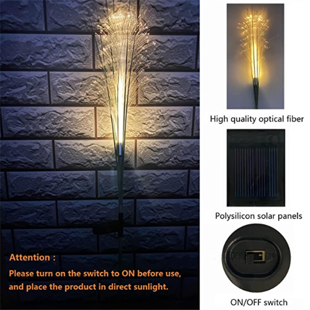 Waterproof solar reed light in a lush garden bed, enhancing outdoor lighting and ambiance.